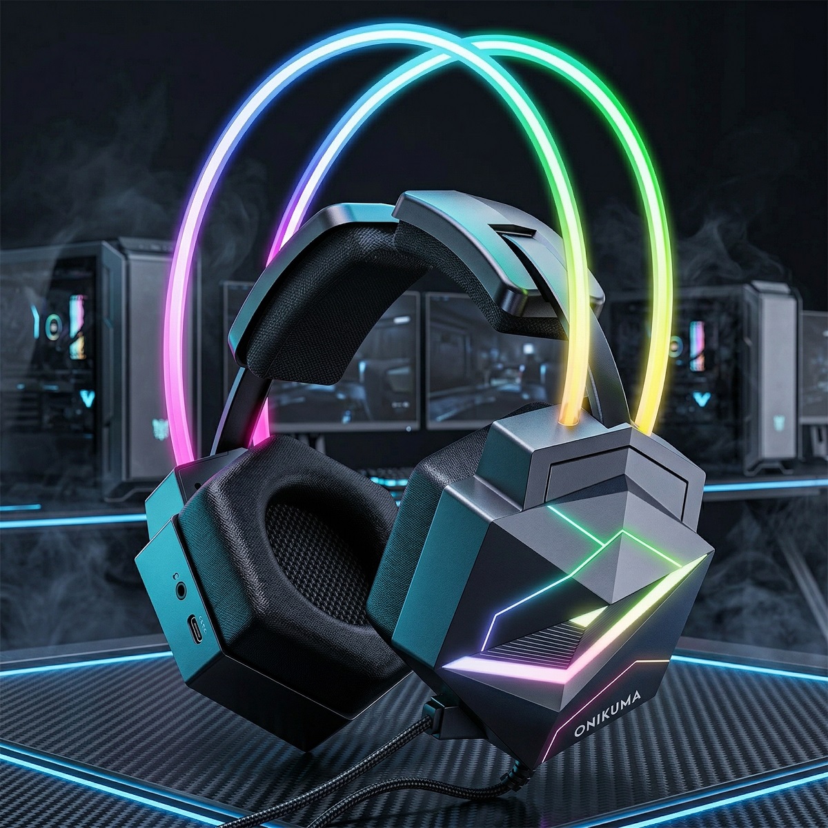 Gaming Headset Rgb - Игровая гарнитура ONIKUMA, проводная гарнитура для